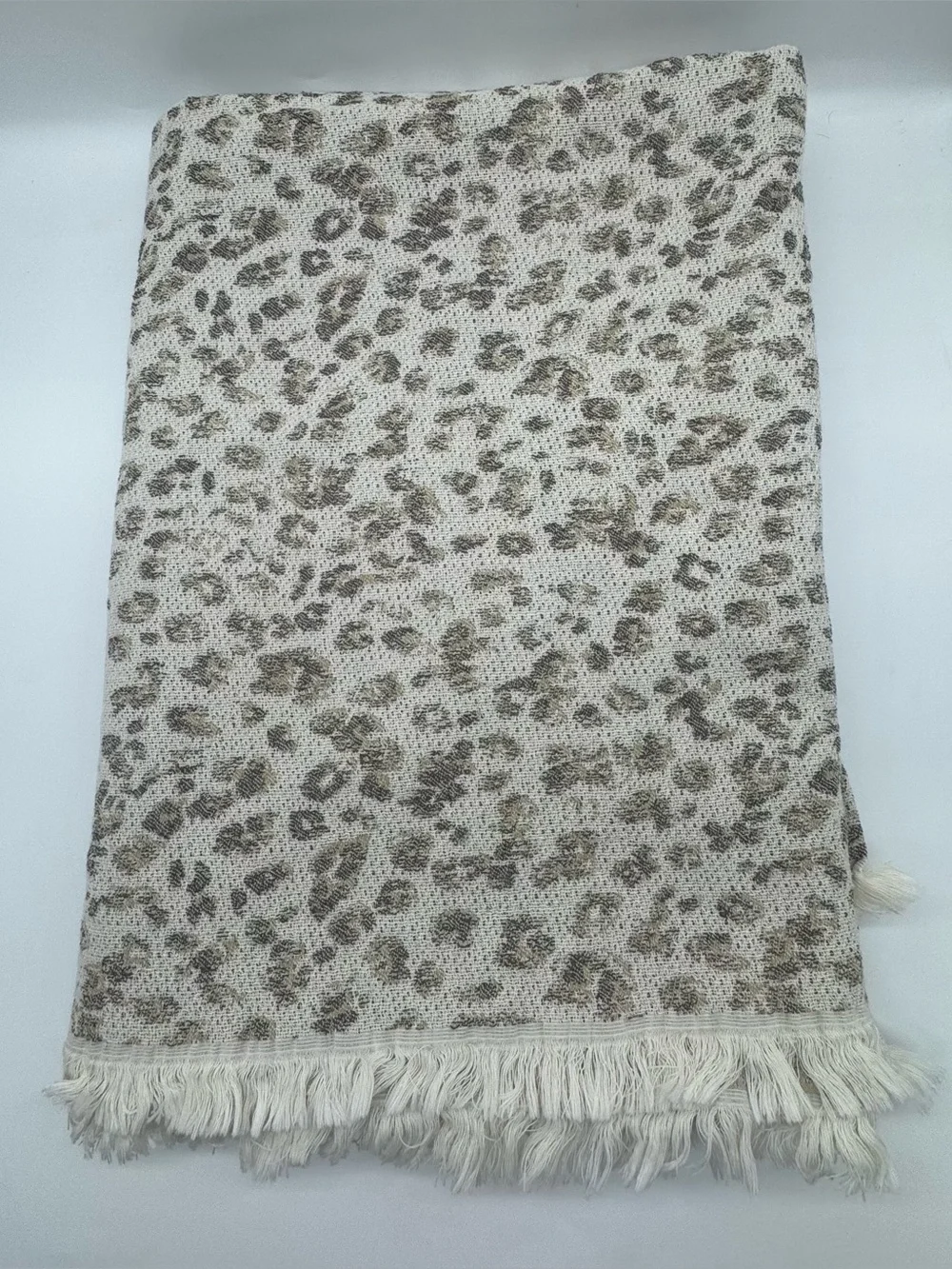 Piu Belle Jacquard Woven Leopard Print Blanket